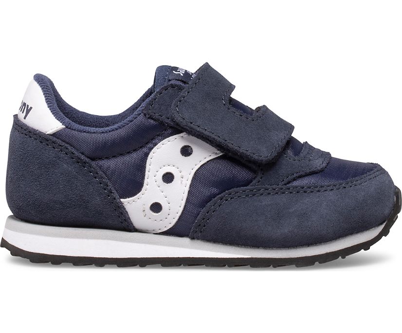 Saucony Baby Jazz Hook & Loop Kids' Sneakers Navy / White | Canada 705EBCX